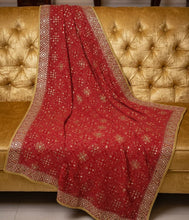 Load image into Gallery viewer, bandhani dupatta,bandhej dupatta,gharchola dupatta,bandhani dupatta online,red bandhani dupatta,bandhani dupatta silk,pink bandhani dupatta,georgette banarasi dupatta,heavy bandhani dupatta,blue bandhani dupatta,green bandhani dupatta,pure silk bandhani dupatta,pure bandhani dupatta,bandhej dupatta online,banarasi bandhani dupatta,navratri dupatta,yellow bandhani dupatta