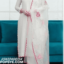 Load image into Gallery viewer, embroidery dupatta,phulkari dupatta,phulkari dupatta online,white chikankari dupatta,pink organza dupatta,white embroidered dupatta,heavy embroidered dupatta,embroidered dupatta online,chikankari dupatta white,red embroidered dupatta,aafreen embroidered lawn chikankari with chiffon dupatta,aari work dupatta,aari work on dupatta,aplic work dupatta,applique dupatta,applique work dupatta,authentic phulkari dupatta,bagh phulkari dupatta,bandhani dupatta pink,beads work dupatta,beautiful phulkari,beautiful phulk