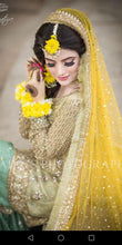 Load image into Gallery viewer, Yellow Net Dupatta Gold Dots Party Wear Mehndi Wedding Wrap Pakistani Dupatta  Indian Dupatta Gotta Dupatta Unique Dupatta - popsye.com