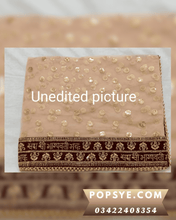 Load image into Gallery viewer, beige net dupatta,Net dupatta design 2026, latest net dupatta styles, embroidered net dupatta, bridal net dupatta design, fancy net dupatta for weddings, heavy work net dupatta, party wear net dupatta, Pakistani net dupatta trends, Indian net dupatta online, soft net dupatta designs, net dupatta with lace border, designer net dupatta collection, luxury net dupatta styles, net dupatta for lehenga, net dupatta for salwar kameez, organza vs net dupatta, affordable net dupatta online, hand embroidered net 