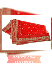 Load image into Gallery viewer, red color net dupatta,red colour net dupatta,red dupatta net,red net bridal dupatta,red net chunni,red net dupatta for bride,red net dupatta for lehenga,red net dupatta online,red net dupatta with golden border,Net dupatta design 2026, latest net dupatta styles, embroidered net dupatta, bridal net dupatta design, fancy net dupatta for weddings, heavy work net dupatta, party wear net dupatta, Pakistani net dupatta trends, Indian net dupatta online, soft net dupatta designs, net dupatta with lace border, 