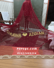 Load image into Gallery viewer, red net dupatta,Net dupatta design 2026, latest net dupatta styles, embroidered net dupatta, bridal net dupatta design, fancy net dupatta for weddings, heavy work net dupatta, party wear net dupatta, Pakistani net dupatta trends, Indian net dupatta online, soft net dupatta designs, net dupatta with lace border, designer net dupatta collection, luxury net dupatta styles, net dupatta for lehenga,organza vs net dupatta, affordable net dupatta online, hand embroidered net dupatta, 