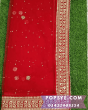 Load image into Gallery viewer, Net dupatta design 2026, latest net dupatta styles, embroidered net dupatta, bridal net dupatta design, fancy net dupatta for weddings, heavy work net dupatta, party wear net dupatta, Pakistani net dupatta trends, Indian net dupatta online, soft net dupatta designs, net dupatta with lace border, designer net dupatta collection, luxury net dupatta styles, net dupatta for lehenga, net dupatta for salwar kameez, organza vs net dupatta, red net dupatta, affordable dupatta,trending dupatta designs 2026