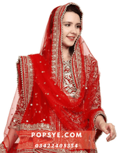 Load image into Gallery viewer, red color net dupatta,red colour net dupatta,red dupatta net,red net bridal dupatta,red net chunni,red net dupatta for bride,red net dupatta for lehenga,red net dupatta online,red net dupatta with golden border,Net dupatta design 2026, latest net dupatta styles, embroidered net dupatta, bridal net dupatta design, fancy net dupatta for weddings, heavy work net dupatta, party wear net dupatta, Pakistani net dupatta trends, Indian net dupatta online, soft net dupatta designs, net dupatta with lace border, 