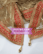 Load image into Gallery viewer, Net dupatta design 2026, latest net dupatta styles, embroidered net dupatta, bridal net dupatta design, fancy net dupatta for weddings, heavy work net dupatta, party wear net dupatta, Pakistani net dupatta trends, Indian net dupatta online, soft net dupatta designs, net dupatta with lace border, designer net dupatta collection, luxury net dupatta styles, net dupatta for lehenga, net dupatta for salwar kameez,net dupatta styling ideas, trending dupatta designs 2026,net gold dupatta,golden dupatta net,