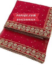 Load image into Gallery viewer, net dupatta red,net dupatta red colour,net dupatta online,red color net dupatta,red colour net dupatta,red dupatta net,red net bridal dupatta,red net chunni,red net dupatta for bride,red net dupatta for lehenga,red net dupatta online,red net dupatta with golden border,Net dupatta design 2026, latest net dupatta styles, embroidered net dupatta, bridal net dupatta design, fancy net dupatta for weddings, heavy work net dupatta, party wear net dupatta, Pakistani net dupatta trends, Indian net dupatta online,