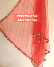 Load image into Gallery viewer, net dupatta peach,net peach dupatta,light orange net dupatta,Net dupatta design 2026, latest net dupatta styles, embroidered net dupatta, bridal net dupatta design, fancy net dupatta for weddings, heavy work net dupatta, party wear net dupatta, Pakistani net dupatta trends, Indian net dupatta online, soft net dupatta designs, net dupatta with lace border, designer net dupatta collection, luxury net dupatta styles, net dupatta for lehenga, net dupatta for salwar kameez, organza vs net dupatta,