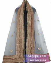 Load image into Gallery viewer, white net dupatta with mirror work,white net dupatta with pearls,white net embroidered dupatta,white net heavy dupatta, Net dupatta design 2026, latest net dupatta styles, embroidered net dupatta, bridal net dupatta design, fancy net dupatta for weddings, heavy work net dupatta, party wear net dupatta, Pakistani net dupatta trends, Indian net dupatta online, soft net dupatta designs, net dupatta with lace border, designer net dupatta collection, luxury net dupatta styles, net dupatta for lehenga, 