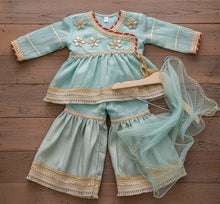 Load image into Gallery viewer, Chiffon Jamawar Gharara with Net Dupatta