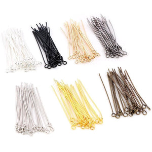 200 PCS Gold Silver Color Stainless Steel Flat/Ball Head Pins Needles for DIY Jewelry Making Earring Bracelet Accessories - popsye.com