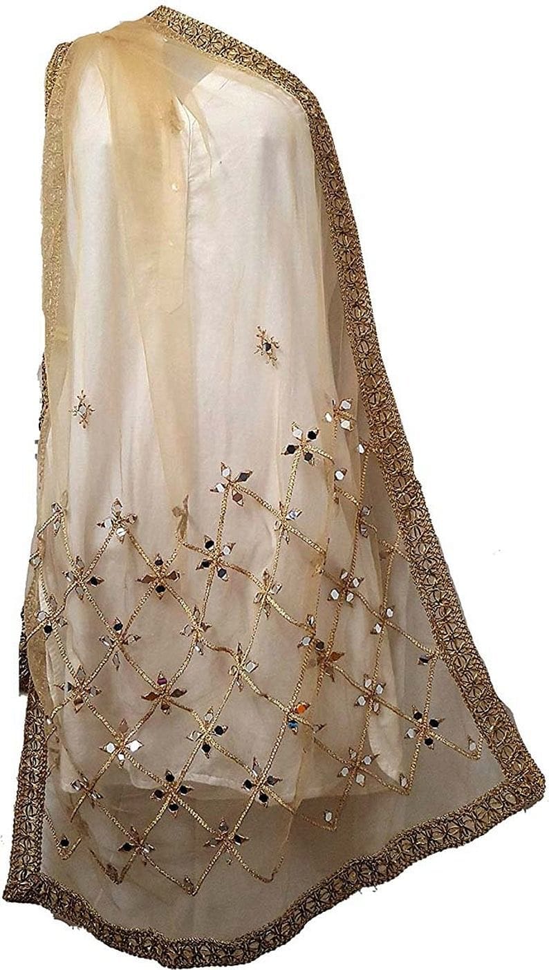 heavy work dupatta online, simple suit with heavy dupatta, sindhi