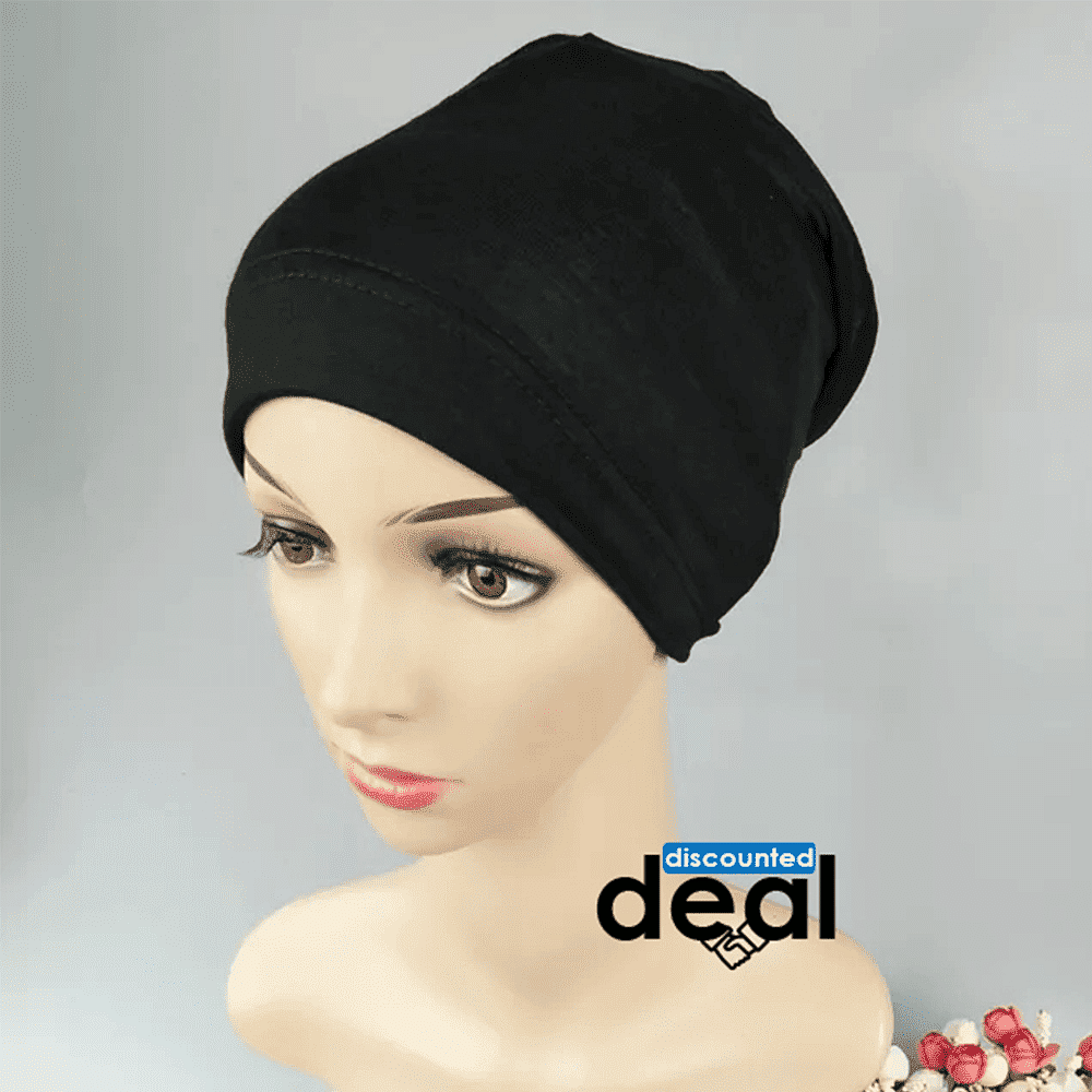 Black hijab under scarf caps band Tube style for women - popsye.com