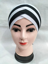 Load image into Gallery viewer, scarf inner cap,hijab net caps,criss cross hijab cap,underscarf bonnet,cap on hijab,black hijab cap,under hijab bonnet,hijab and cap