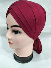Load image into Gallery viewer, ninja cap hijab online,hijab cap with bun,fancy hijab caps,hijab bonnet,hijab inner caps online,scarf with cap,hijab with inner cap,scarf inner ca