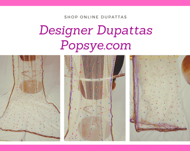 Fancy Dupatta Pakistani Nikkah Net Veil Dupatta - popsye.com