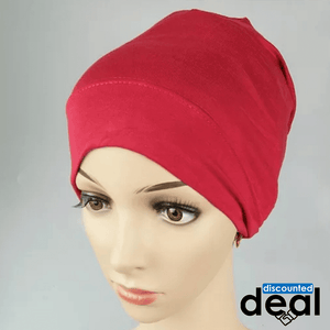 Red hijab under scarf caps band Tube style for women - popsye.com