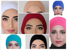 Load image into Gallery viewer, pack of 7 black hijab cap,under hijab bonnet,hijab and cap,silk hijab cap,hijab cap price,hijab volumizer cap - popsye.com