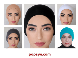 pack of 5 hijab with inner cap,scarf inner cap,hijab net caps,criss cross hijab cap,underscarf bonnet,cap on hijab - popsye.com