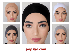 pack of 5 hijab with inner cap,scarf inner cap,hijab net caps,criss cross hijab cap,underscarf bonnet,cap on hijab - popsye.com
